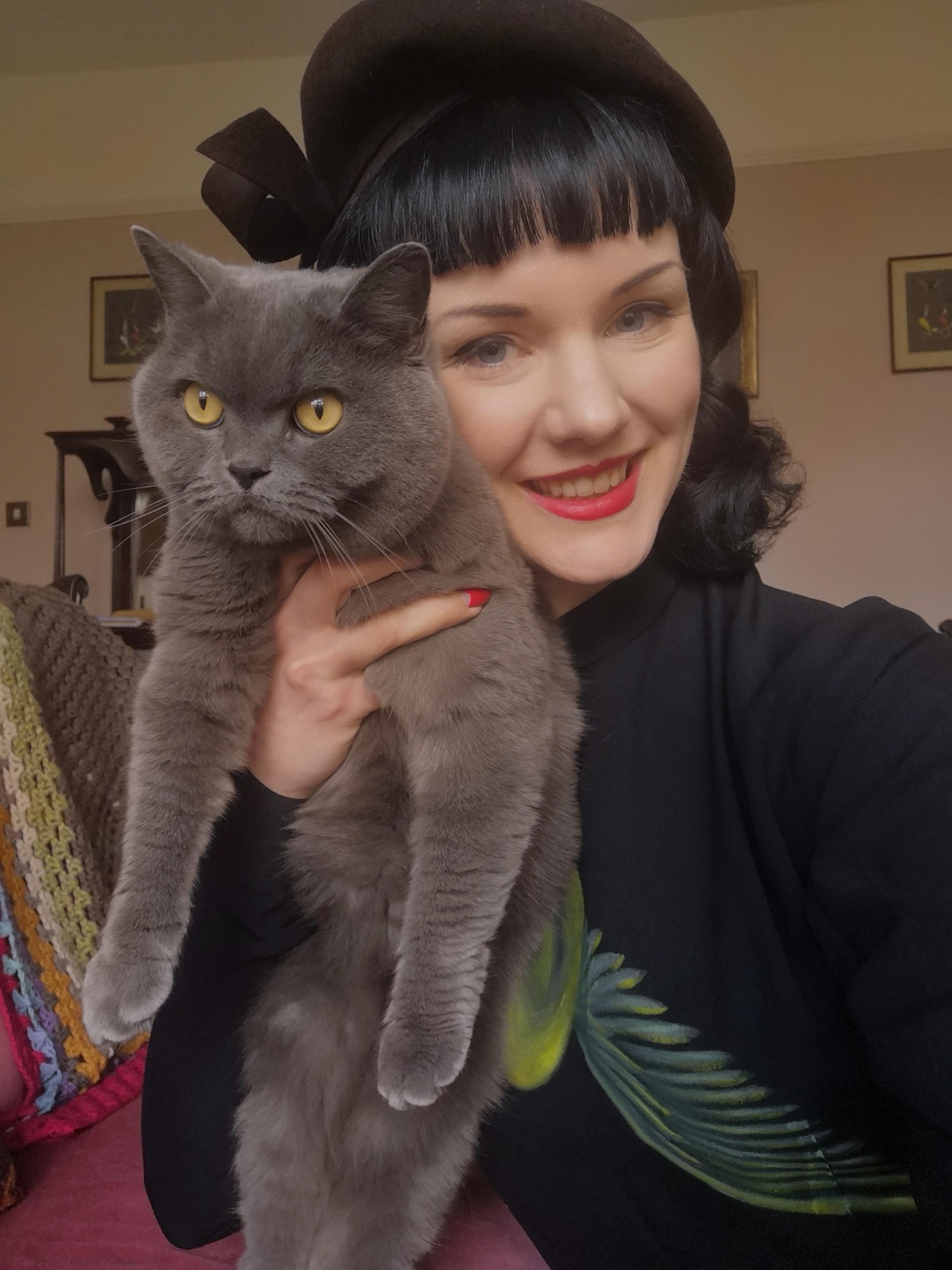 teacher and cat in costume